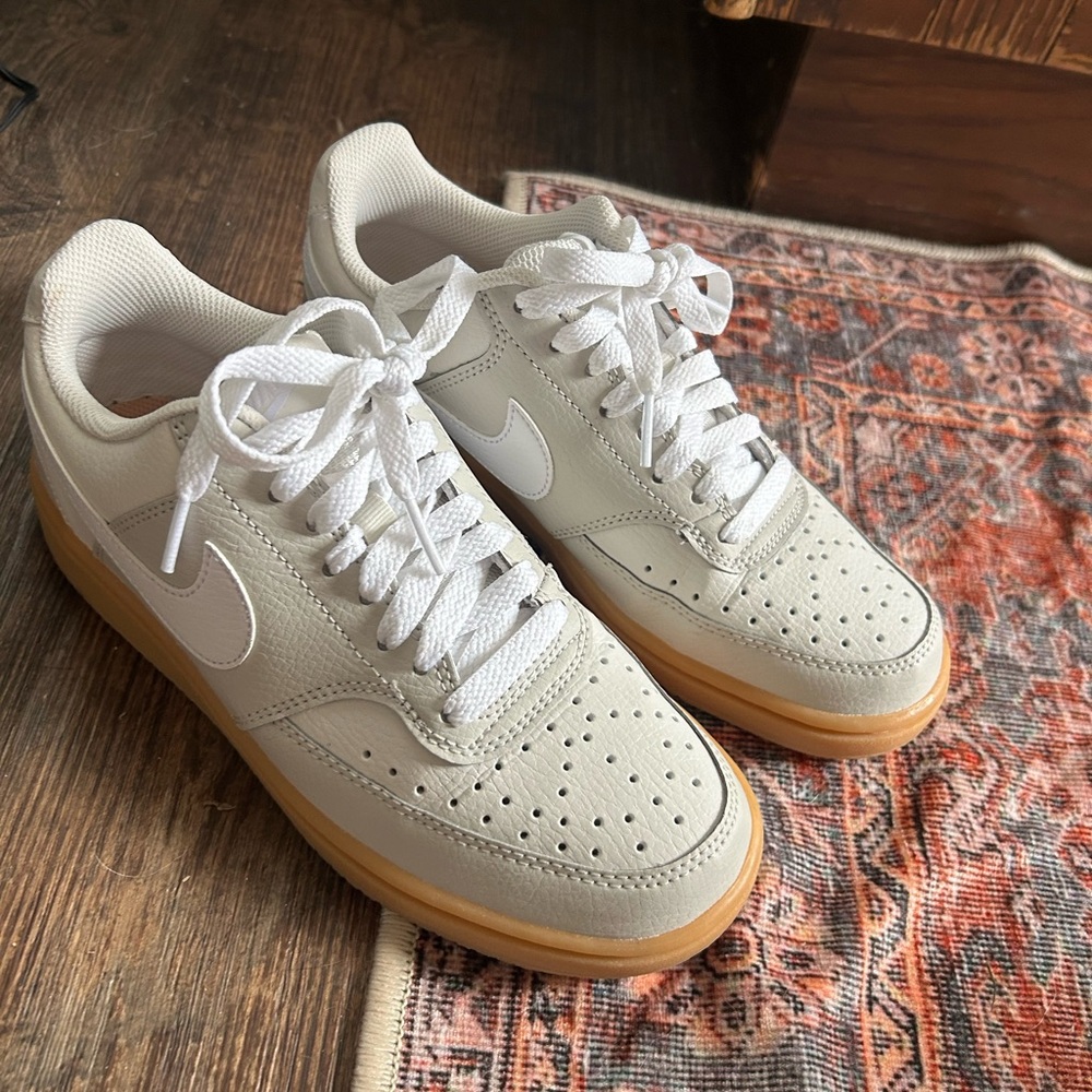 Nike White Sneakers with Gum Sole